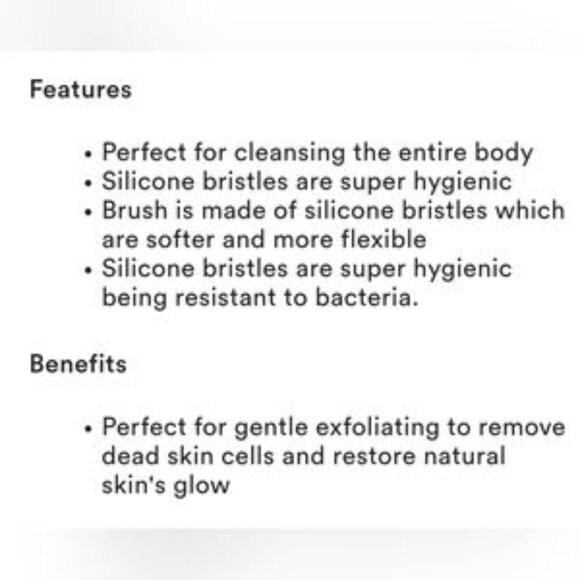 🦋2/$30! Earth Therapeutics Silicone & Bamboo Soft Body Brush with Handle NWT - Picture 8 of 14